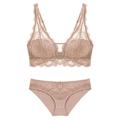 Fashion Sexy Bra set Women's push up Lace Underwear Panties Thin breathable bra set Jacquard Sexy Underwear