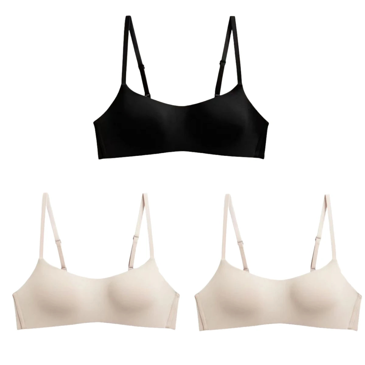 3Pcs/Lot Women Seamless Square Neck Bra Wireless Smooth Invisible Bralette Sexy Lingerie 1/2 Cup Non-detachable Brassiere S-XL