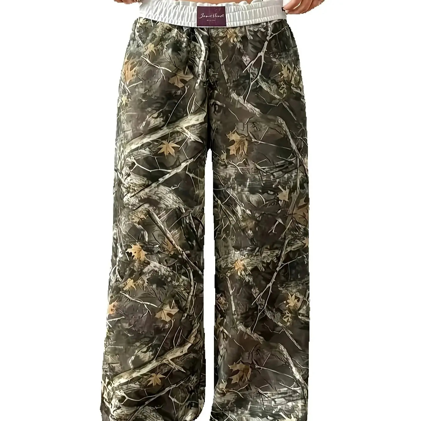Ladies' Casual Camouflage Printed Wide-Leg Pants Are Comfortable to Wear and Suitable for Daily Travel