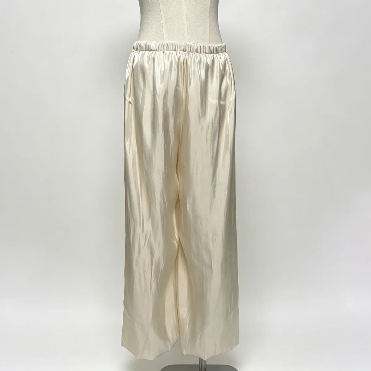 DNBS Satin Finish Women's Loose Balloon Pants, Elastic Cuffed Harem Trousers, Elegant Loungewear for Spring & Summer