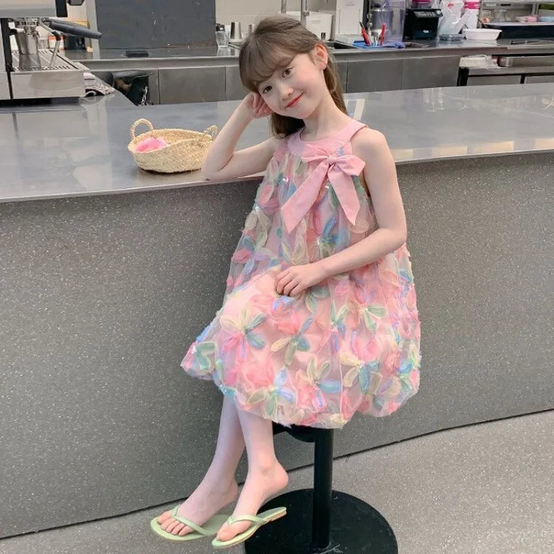 Floral Print Children's Dress Girl 8 To 12 Years Kid's Summer 4 Year Old Clothes Girls From 10 14 9 Child Skirt Kids Luxury 7 11