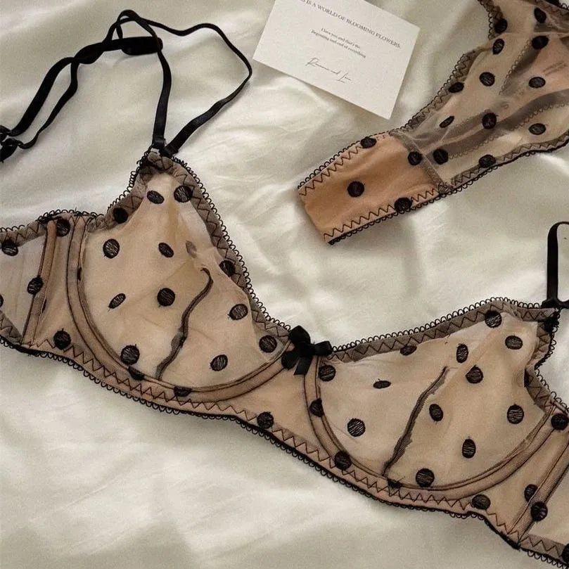 Panty Bra Set Francesa Mesh Ultra-Fino Push Up Minimizador para Seios Grandes Anti-Queda Plus Size Conjunto Sexy BANERDANNI S-XL