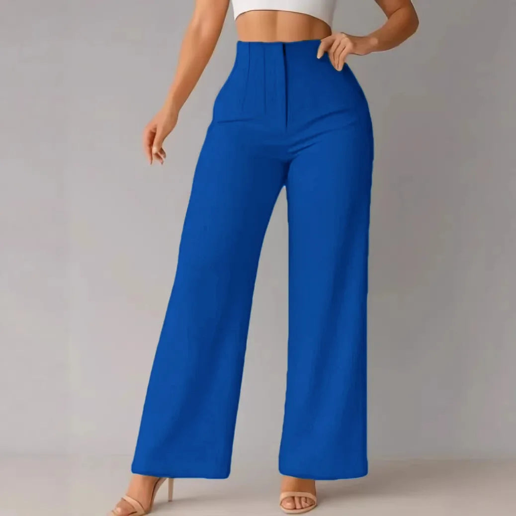 Women's High Waist Wide Leg Pants Elegant Tailored Straight Trousers Office Work Pants Casual Bottoms Comfy Dress Pants