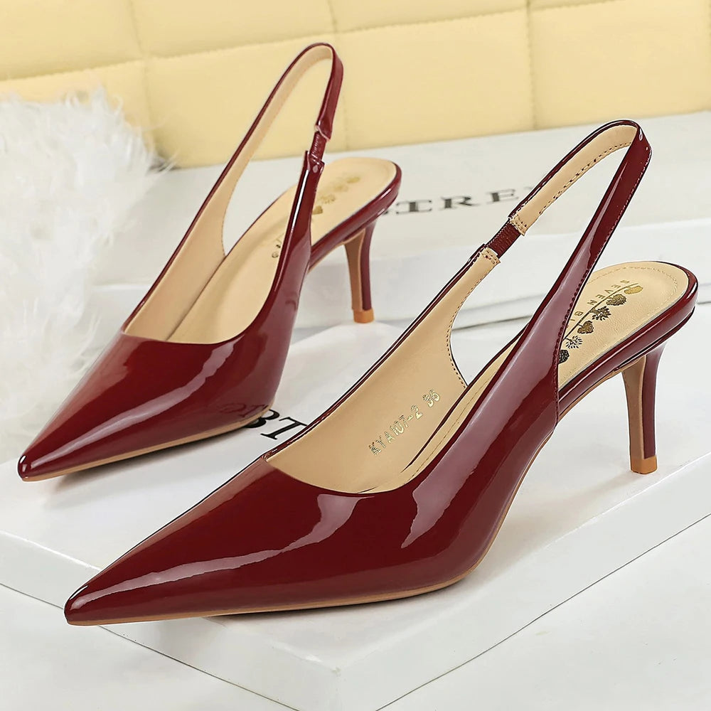 Plus Size 43 BIGTREE Shoes Women Pumps Stiletto Heels 6.5 cm Pointed High-Heeled Sandals Summer Shoes Sexy Lady Party Shoes