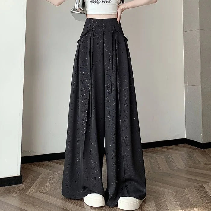 New High Waist Wide Leg Suit Pants Women Casual Loose Long Drapey Fashionable Trousers