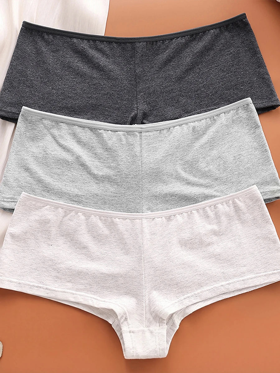 Cotton Underwear Women Sports Boxer Briefs Solid Color Sexy Comfortable Breathable Yoga Fitness Workout Fashion Women Underpants