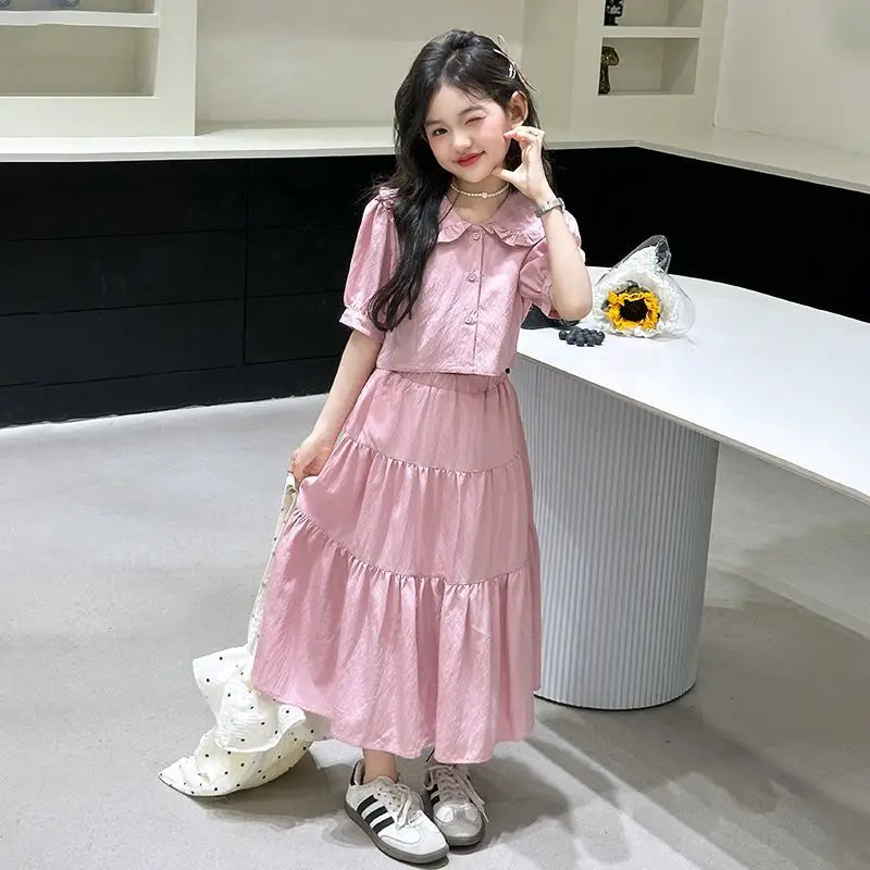 2025 Girl Summer Clothes Girls Clothing Sets 4 To 14 Years Children From 13 Children's Costumes Kids Dress 8 Coat 10 12 Old 11