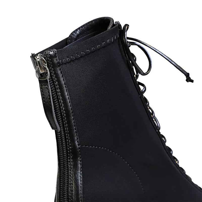 BIGTREE Shoes Cross Straps Sexy Women Boots Pointed Toe Stiletto High-heel Boots 2026 New Women's Ankle Boots Plus Size 42 43