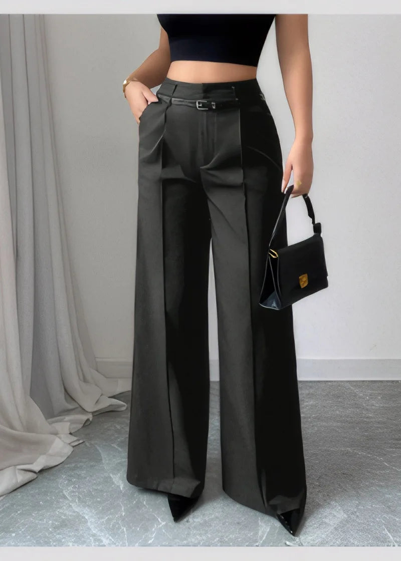CPSYMYM Pants Summer Korean Comfortable Plain Full Length Wide Leg Vacation Pants For Women