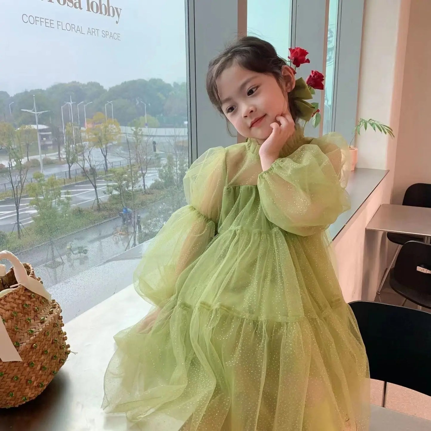 2025 Spring New Arrival Girls' Korean Style A-line Tulle Princess Dresses - Stylish Summer Dresses for 4-12 Years Old