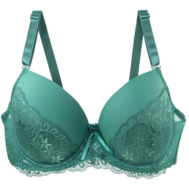 2024 New Sexy Lace Bow Bras For Women Push Up 34/75 36/80 38/85 40/90 42/95 44/100 BCDE Cup Undrwear Plus Size Linger