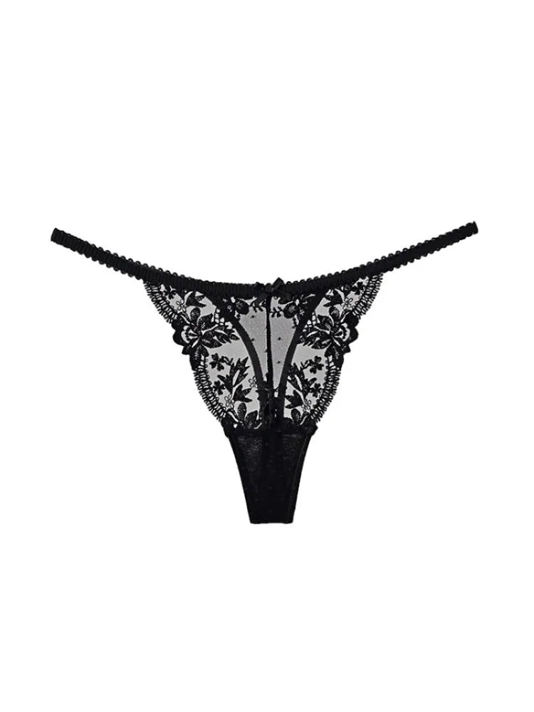 Hot Sale French Sexy Lingerie Set for Women Ultra Thin See Through Bra Panty Set Embroidery Lace Shaping Camisole Underwear Set