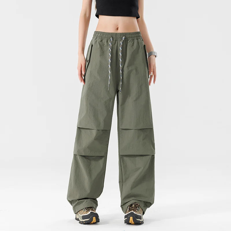 Waterproof Hiking Trousers Women Spring Autumn Elastic Waist Trouser Adjustable Trouser Legs Windproof Pant Outdoor Camping Pant