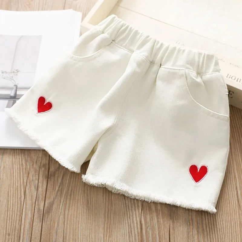 Kids' Trendy Summer Denim Shorts 2026 Lightweight Girls' Casual Clothing Soft Cotton Mix Non Toxic Dye Adjustable Waist