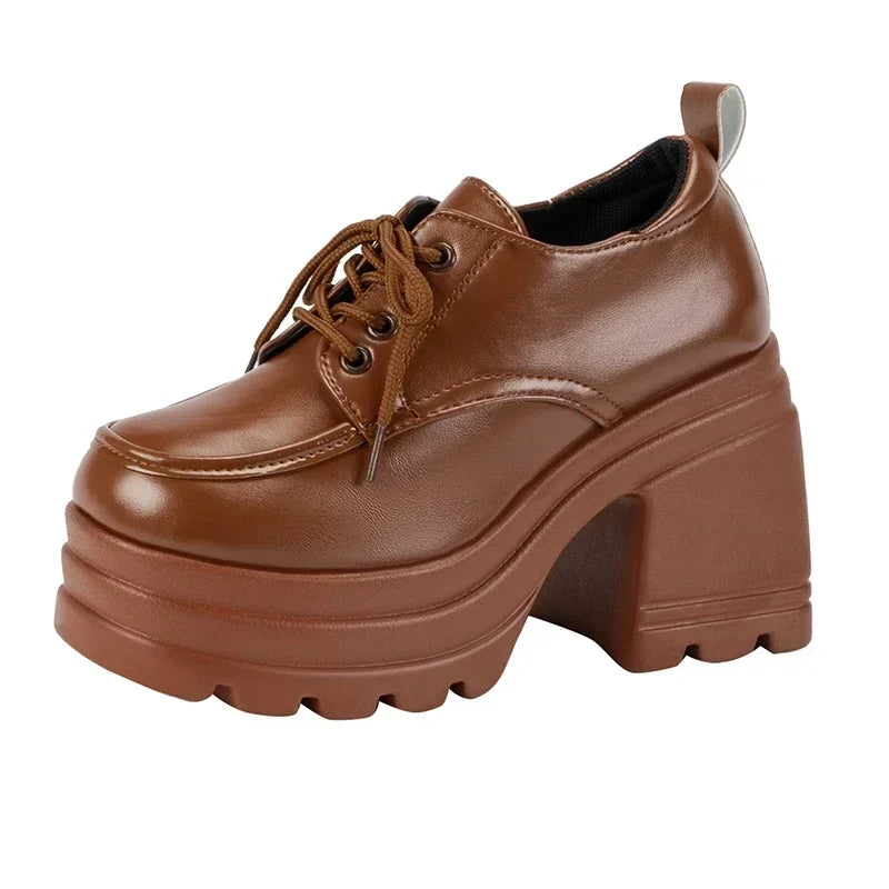 Lolita Shoes for Women Mary Jane New Lace Up Loafers Girls Students JK Uniform High Heels Platform Shoes Cosplay Female Shoes