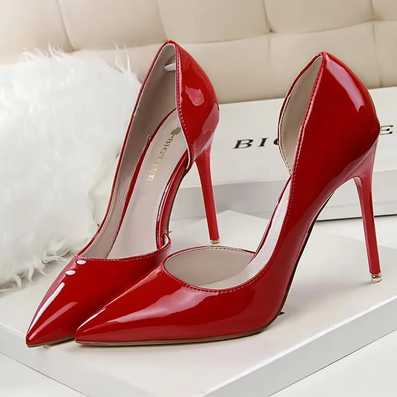 BIGTREE Shoes 2026 Women Pumps Patent Leather High Heels Stiletto Sexy Party Shoes OL Career Women Heels Office Shoes 12 Colors