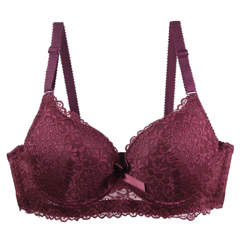 2025 New Sexy Bras 34/75 36/80 38/85 40/90 42/95 44/100 BC Cup Unerwear For Women Bow Floral Push Up Lingerie