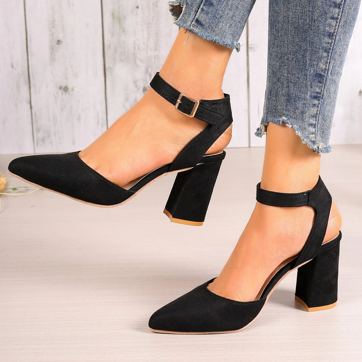 Women Sandals New Hot Sale Fashion Baotou High Heels Women Solid Color Outdoors Sexy Party Slender Heel High Heels Sandals Women