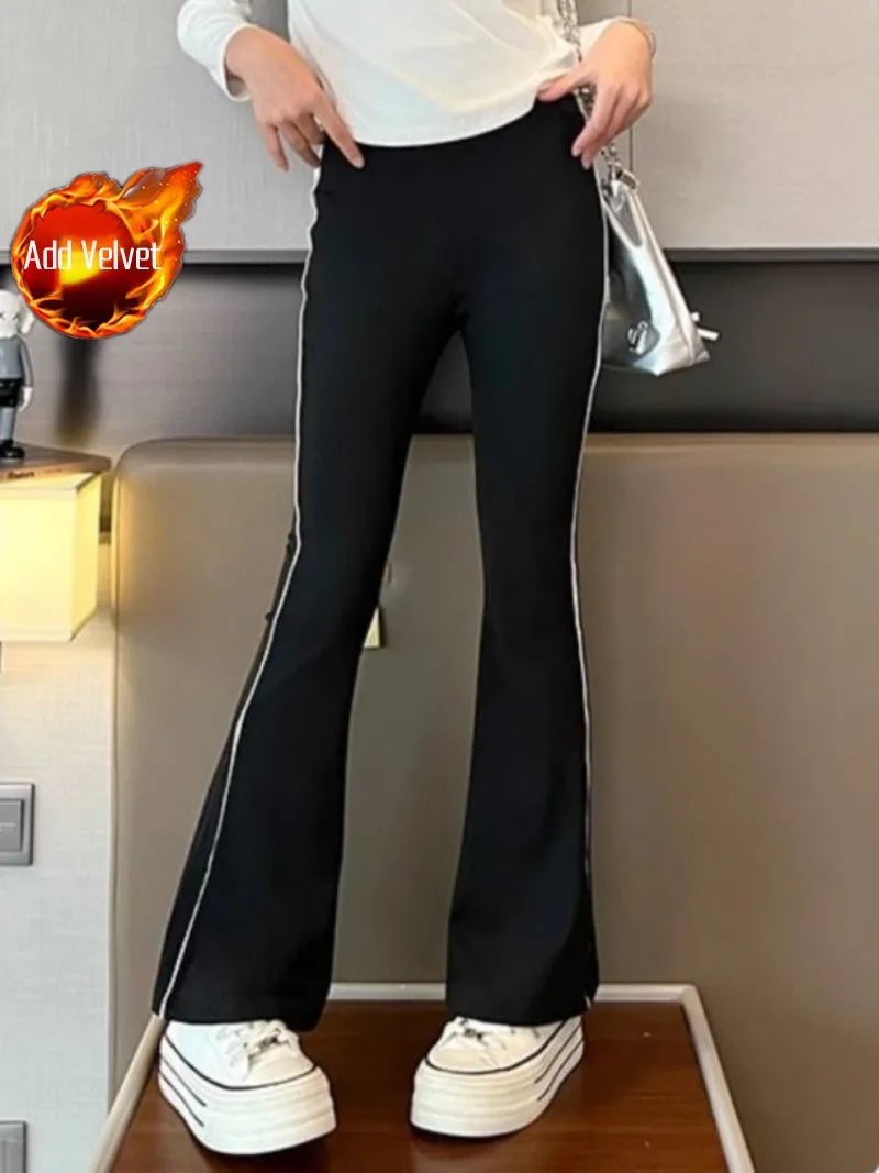Girls' Bell Bottom Pants 2026 Spring Summer Lightweight Kids' Casual Sporty Pants 5-12 Years