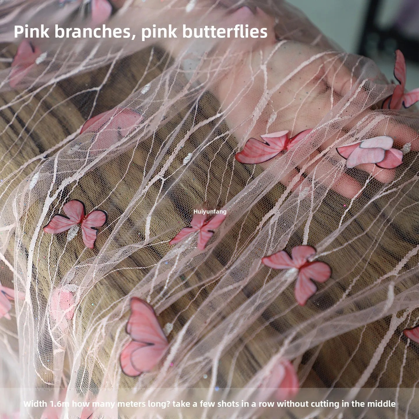 3D Butterfly Embroidery Lace Mesh Fabric for Wedding Dress Decoration Handmade Diy Cloth By The Meter Sewing Material