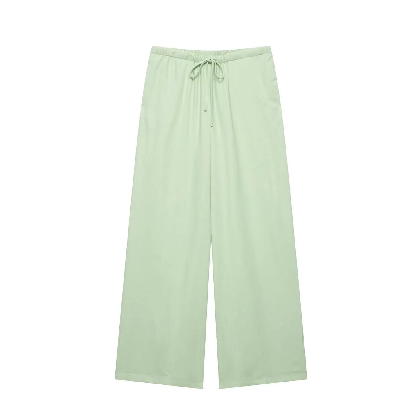 HH 2025 Spring Women Fashion Linen Suits New Solid Cardigan Kimono Top + Versatile Outerwear Female Wide Leg Long Pant