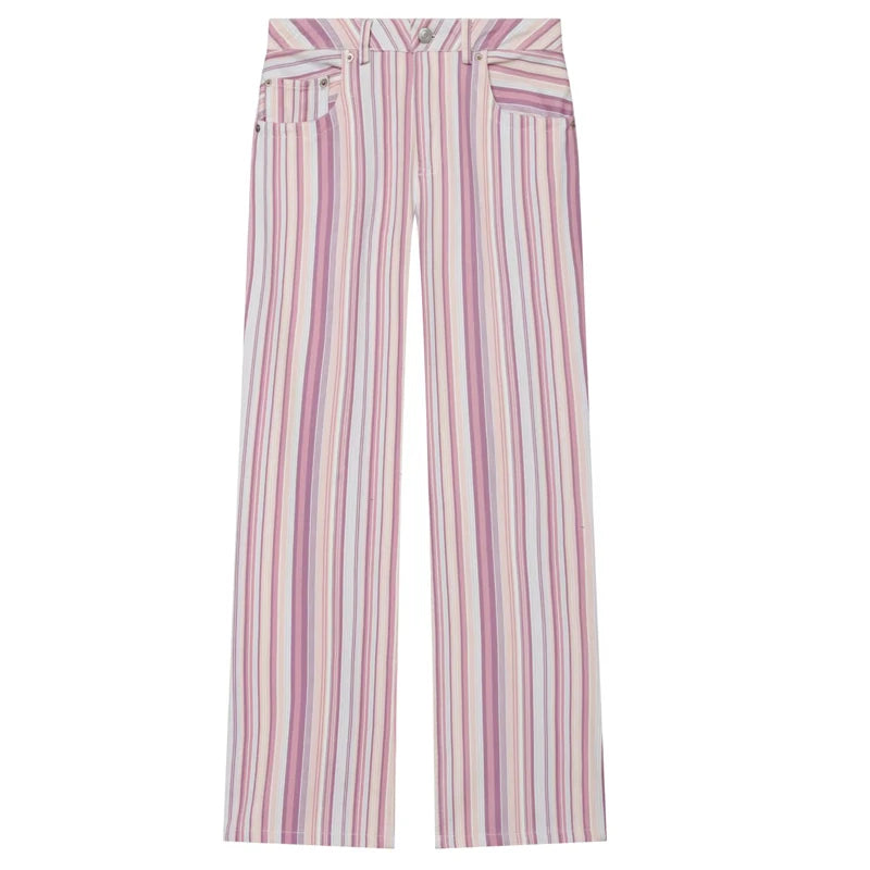 HXAO 2026 Jeans For Woman Rainbow Striped Baggy Jeans Pants Y2K Denim Wide Leg Pants Colorful Cowboy Summer Pants Streetwear