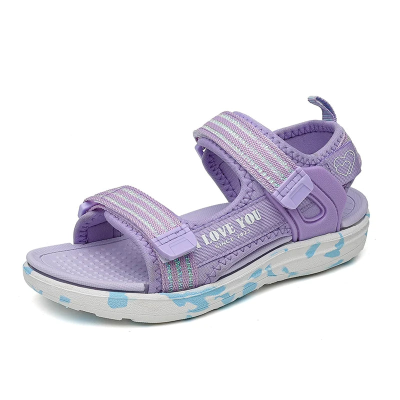 Girls Sandals, Summer Outdoor Sports Sandals, Big Children Casual Beach Shoes, Comfortable Children Fashion Non-Slip Sandals 40