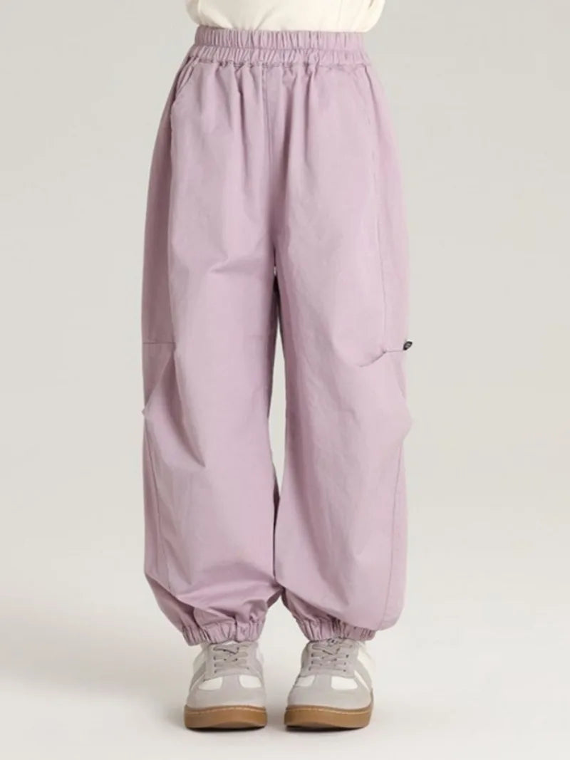 Girls' Tactical Cargo Pants Stylish Ice Silk Quick Dry Tapered Sport Pants for Kids All Season Outdoor Play Adjustable Waist