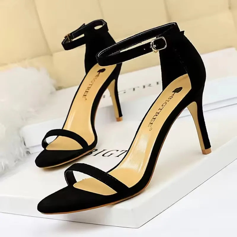 BIGTREE Shoes Super High Heels Suede Women Heels Open Toe Woman Pumps Sexy Party Shoes Stiletto Heels Summer Women Sandals 2026