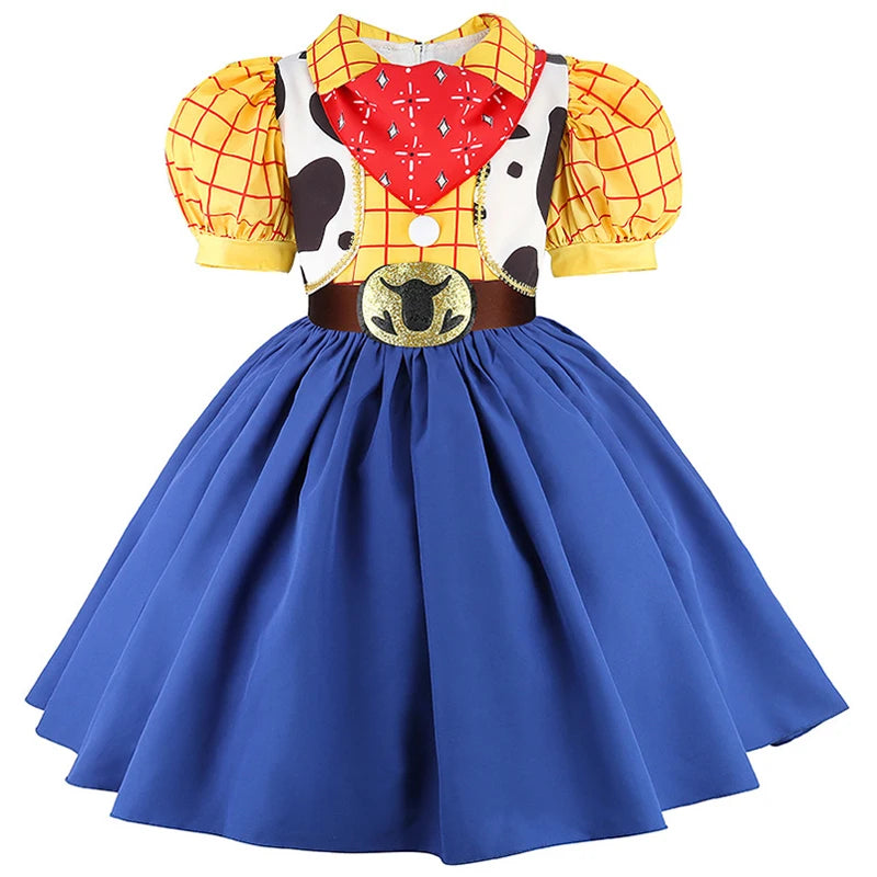 2026 New Movie Cowgirl Toy Woody Dresses For Girls Jessie Princess Costumes Kids Christmas Halloween Outfits