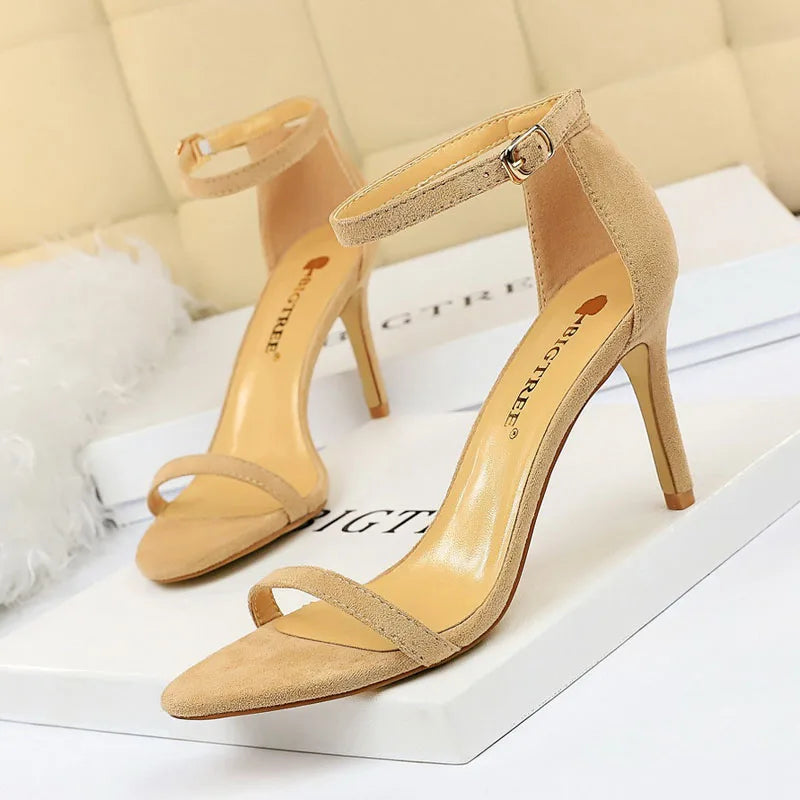 Brand Quality Shoes Women Sandals Silk Sexy High Heels 11CM Ladies Stiletto Wedding Party Office Summer Sandalias Mujer WSH4132