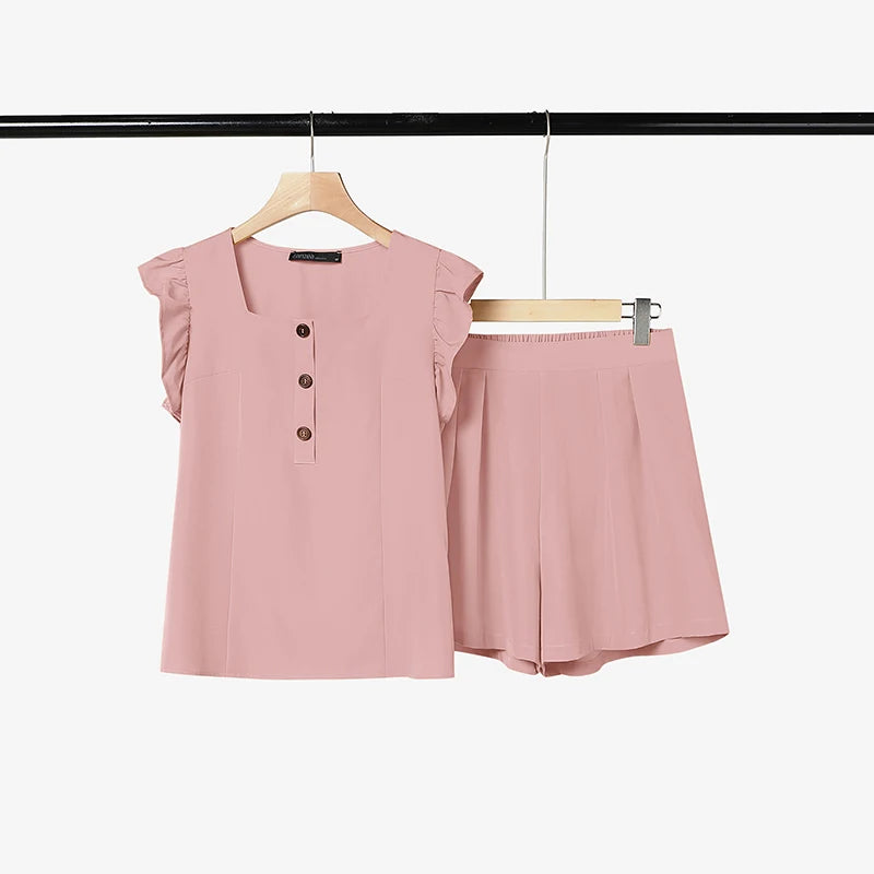 Stylish Sleeveless Square Neck Tanks Tops Short Sets ZANZEA Summer 2 Pieces Sets Casual Holiday Outfits Women Matching Sets 2026