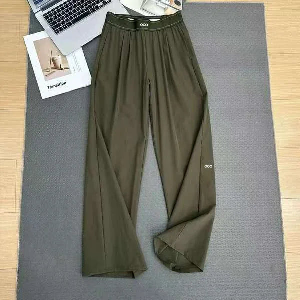 2026 Summer Casual Black Pants Loose Thin Elasticity High Waist Wide Leg Pants Women Quick-dry Breathable Sweatpants Women