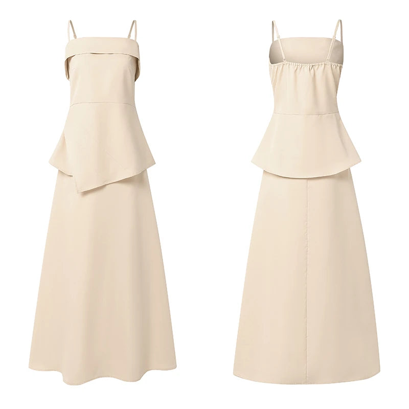 ZANZEA Women Elegant Skirt Suits Fashion Asymmetrical Hem Spaghetti Strap Top & A-Line Skirt 2 Pieces Sets Going-Out 2pcs Outfit