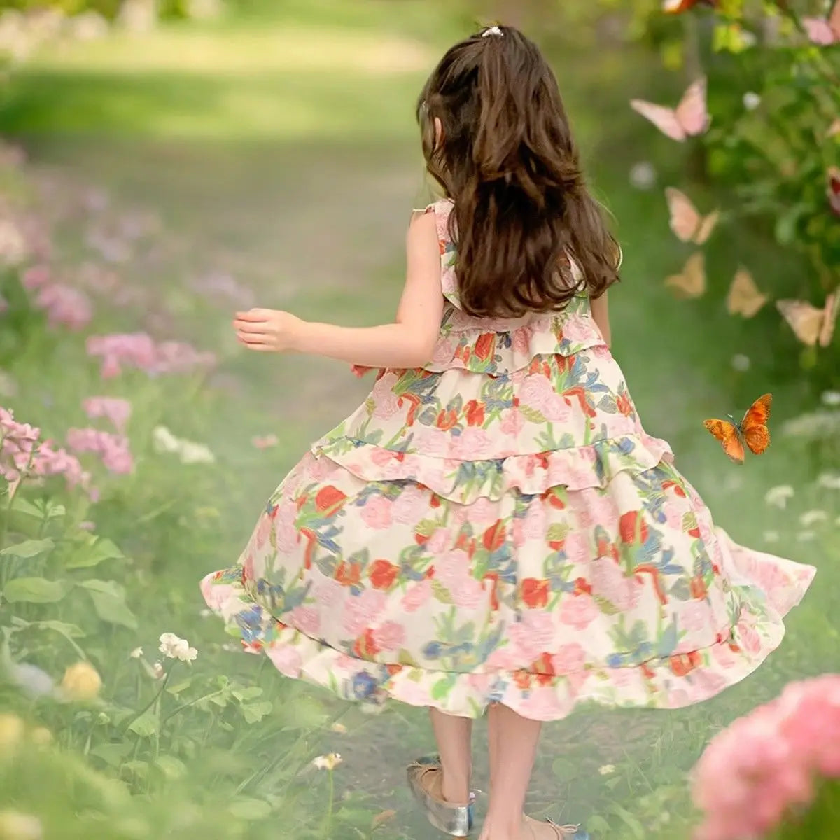Children's Strappy Cake Dress for Little Girls Summer Dress Luxury Girl Dresses 2025 Clothes Elegant Kids' 4 Years Casual 8 9 6