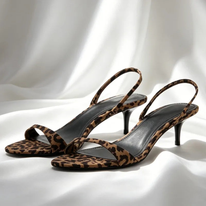 Luxury Brand Designer Shoes for Women Fashion Round-toe Open-toe Kitten-heel Sandals Elegant Slingback Heels Sandalias De Mujer