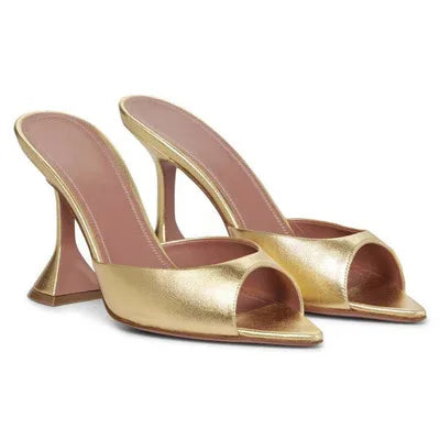 Europe and The United States 2023 Summer New Fish Mouth Shallow Mouth Half Slippers High Heels Women