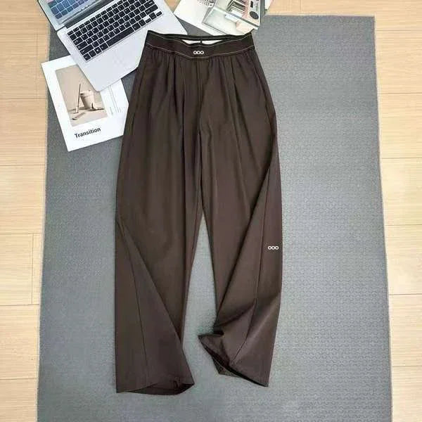 2026 Loose Casual Pants Women's Summer High Waist and Thin Yoga Pants Breathable Drape Straight Mouth Wide Leg Sweatpants