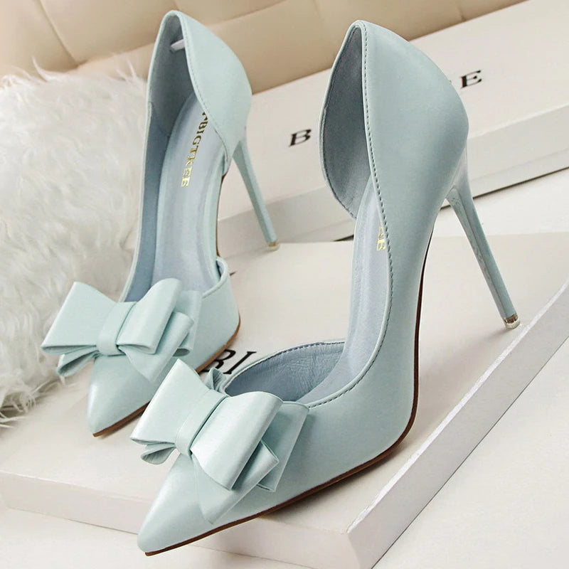 BIGTREE Shoes Bow-knot Woman Pumps Stiletto 10.5 Cm Women Basic Pump Pointed Toe Classic Pumps Sexy High Heels Women Shoes 2026