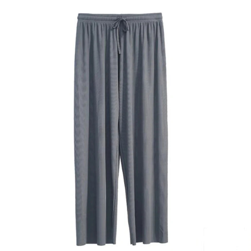 2026 Top Women's Ice Silk Wide-legged Pants Summer High Waist Feeling Girls Nine Points Straight Skirt Thin Long Trousers Colors