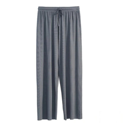 2026 Top Women's Ice Silk Wide-legged Pants Summer High Waist Feeling Girls Nine Points Straight Skirt Thin Long Trousers Colors