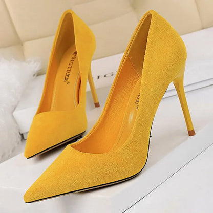 BIGTREE Shoes 2026 New Women Pumps Suede High Heels Shoes Fashion Office Shoes Stiletto Party Shoes Female Comfort Women Heels