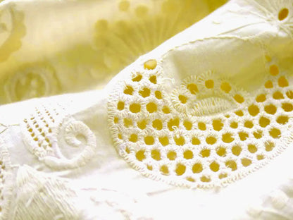 2024 New Girls' Dresses Children'S Summer Cotton Embroidered Hollow Dress Baby Kids Clothing Cute Ruffled Round Neck Vest Dress