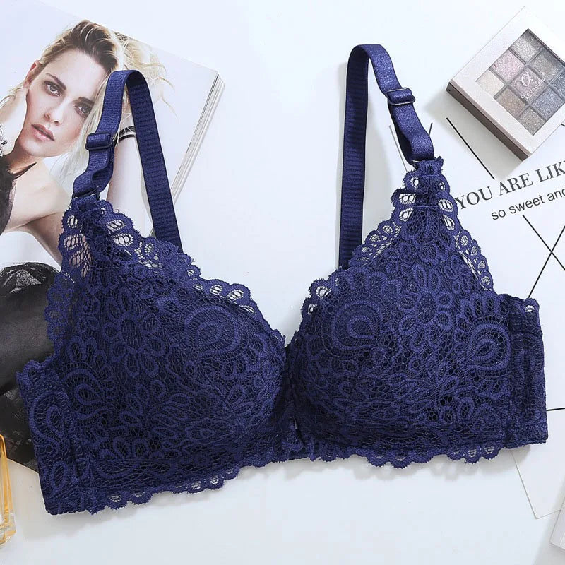 Front Buckle Bra Lady Adjustable Small Chest Gathering Underwear Women Beauty Back Luxury Red Bra No-rim