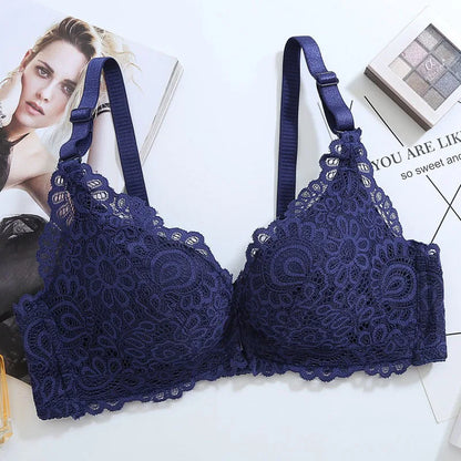 Front Buckle Bra Lady Adjustable Small Chest Gathering Underwear Women Beauty Back Luxury Red Bra No-rim