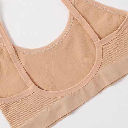 Women Seamless Bra And Panties Set U-Back Bralette Top Comfort Breathable Briefs Ribbed Sexy Lingerie Sports Underwear Set