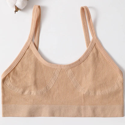 Women U-Neck Thin Strap Ribbed Wireless Bralette Push Up Bras Sport Seamless Underwear Without Pads Sexy Lingerie Crop Top M-XL