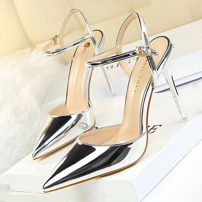 BIGTREE Shoes Fashion High Heels Shoes Patent Leather Woman Pumps Sexy Women Heels Blue Sliver Stiletto Heels Women Sandals 2026