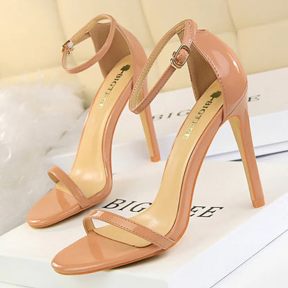 BIGTREE Shoes Super High Heels 11cm Women Shoes Patent Leather Woman Pumps Sexy Women Heels Stiletto Open Toe Ladies Shoes 2026