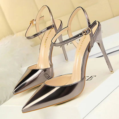BIGTREE Shoes Fashion High Heels Shoes Patent Leather Woman Pumps Sexy Women Heels Blue Sliver Stiletto Heels Women Sandals 2026